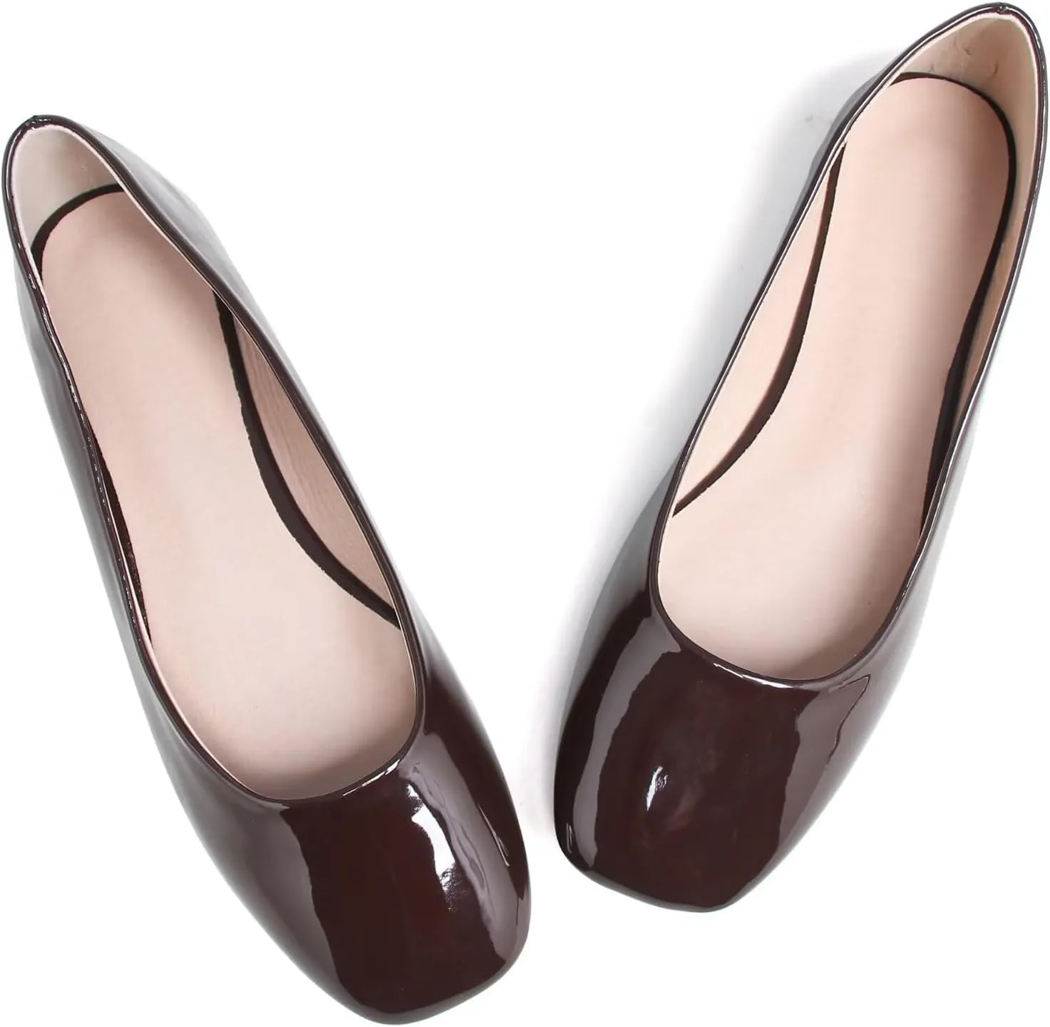 LUXINYU Flats for Women Classic Pointed Toe Slip-On Ballet Flats Soft Pu Leather Dress Shoes Comfortable Loafers Lightweight