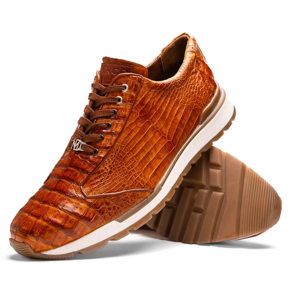 Marco Di Milano Alonzo Cognac All Over Caiman Crocodile Sneakers