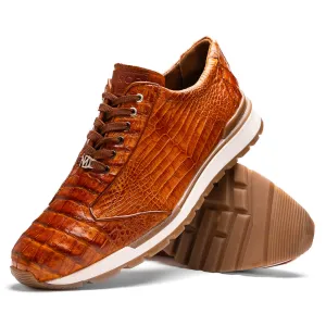 Marco Di Milano Alonzo Cognac All Over Caiman Crocodile Sneakers