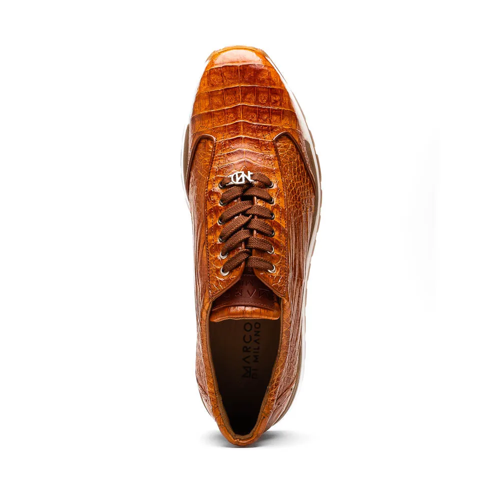 Marco Di Milano Alonzo Cognac All Over Caiman Crocodile Sneakers