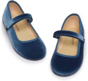 Mary Jane Shoes for Girls – Classic & Comfortable Dress Shoes for Toddlers & Kids – Perfect Flats for School, Play, and Special Occasions (Velvet)