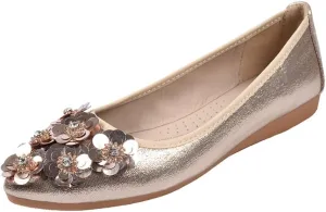 Meeshine Womens Foldable Soft Pointed Toe Ballet Flats Rhinestone Comfort Slip on Flat Shoes