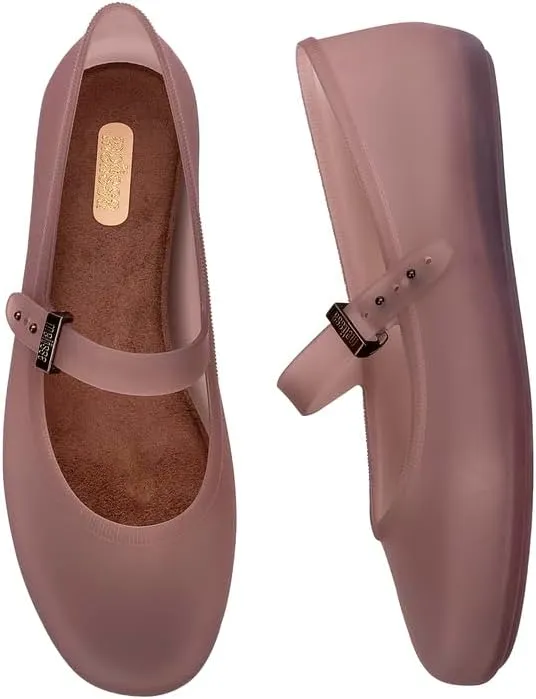 Melissa Soft Ballerina Collection - Seasonless Flats for Women - Classic Ballet Style with Adjustable Strap - Light-as-Air PVC Construction - Soft Foam Insole - Bubblegum Scent