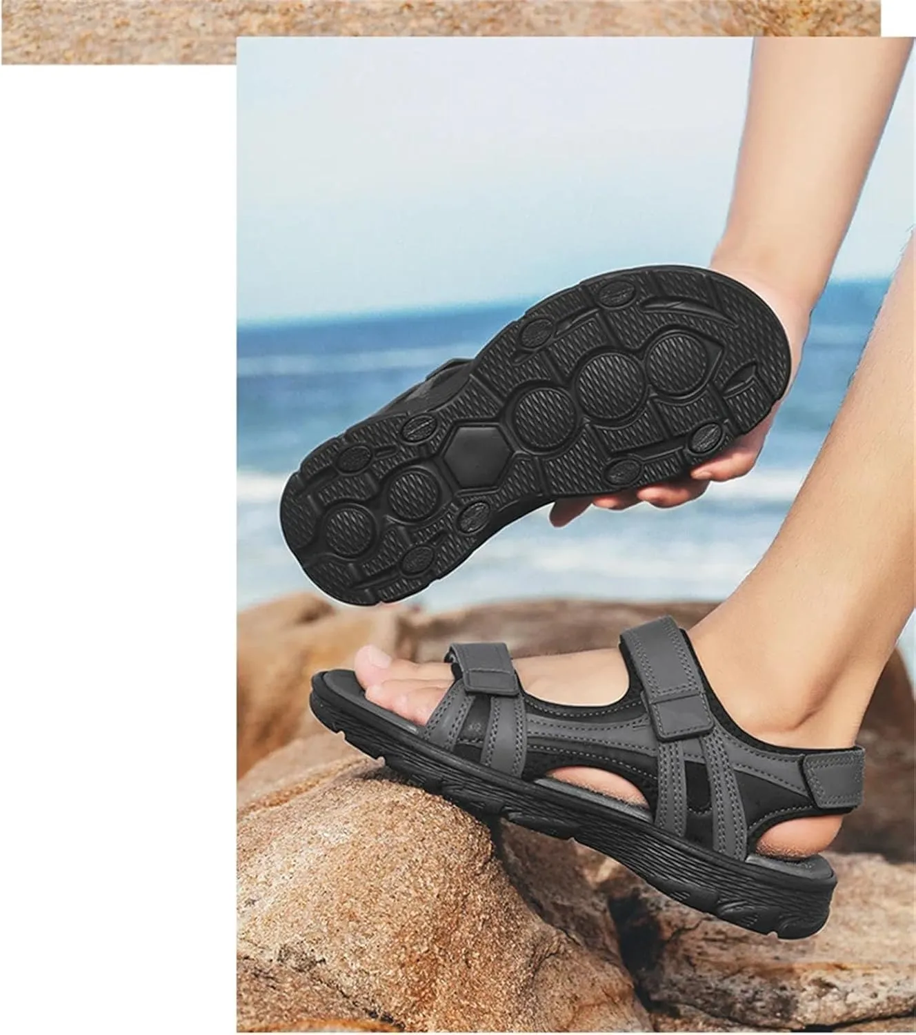 Men's Athletic Sandals - Lightweight Water Shoes for Beach Travel