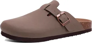 Men's Cork Clogs - Suede Leather Upper with Durable Beach Outsole