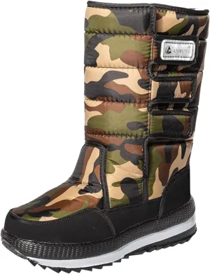 Mens Couple Boots Winter Warm and Cold Splash Proof Water Hook Loop Plush Thickened Snow Boots Mens Size 16 Snow Boots