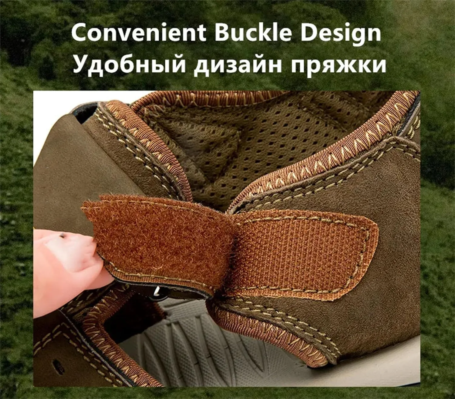 Men's Leather Sandals, Non-Slip Wading Beach Shoes