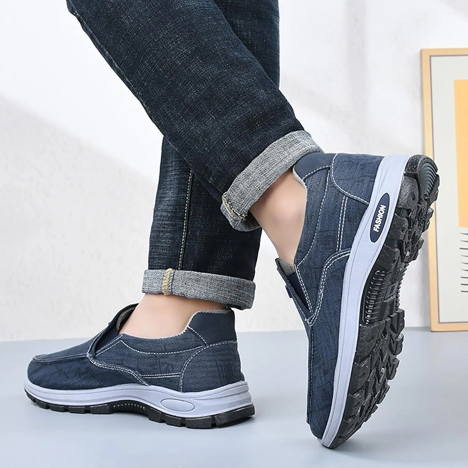 Men's Shoes Breathable Solid Color Casual Soft Sole Comfortable Walking Shoes Mens Leather Dress Boots