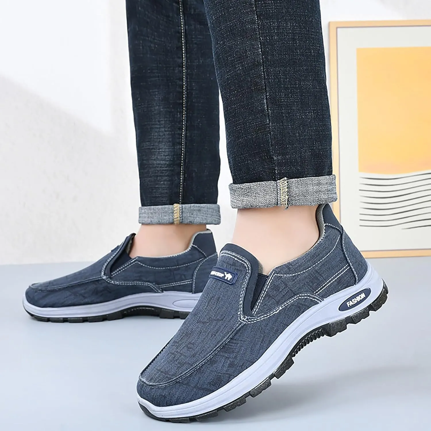 Men's Shoes Breathable Solid Color Casual Soft Sole Comfortable Walking Shoes Mens Leather Dress Boots