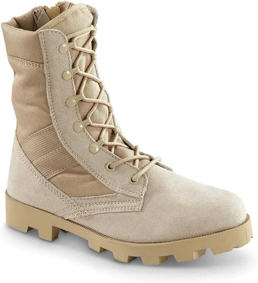 Men's Side Zip Jungle Boots Tan 7D (Medium)