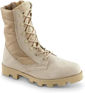 Men's Side Zip Jungle Boots Tan 7D (Medium)