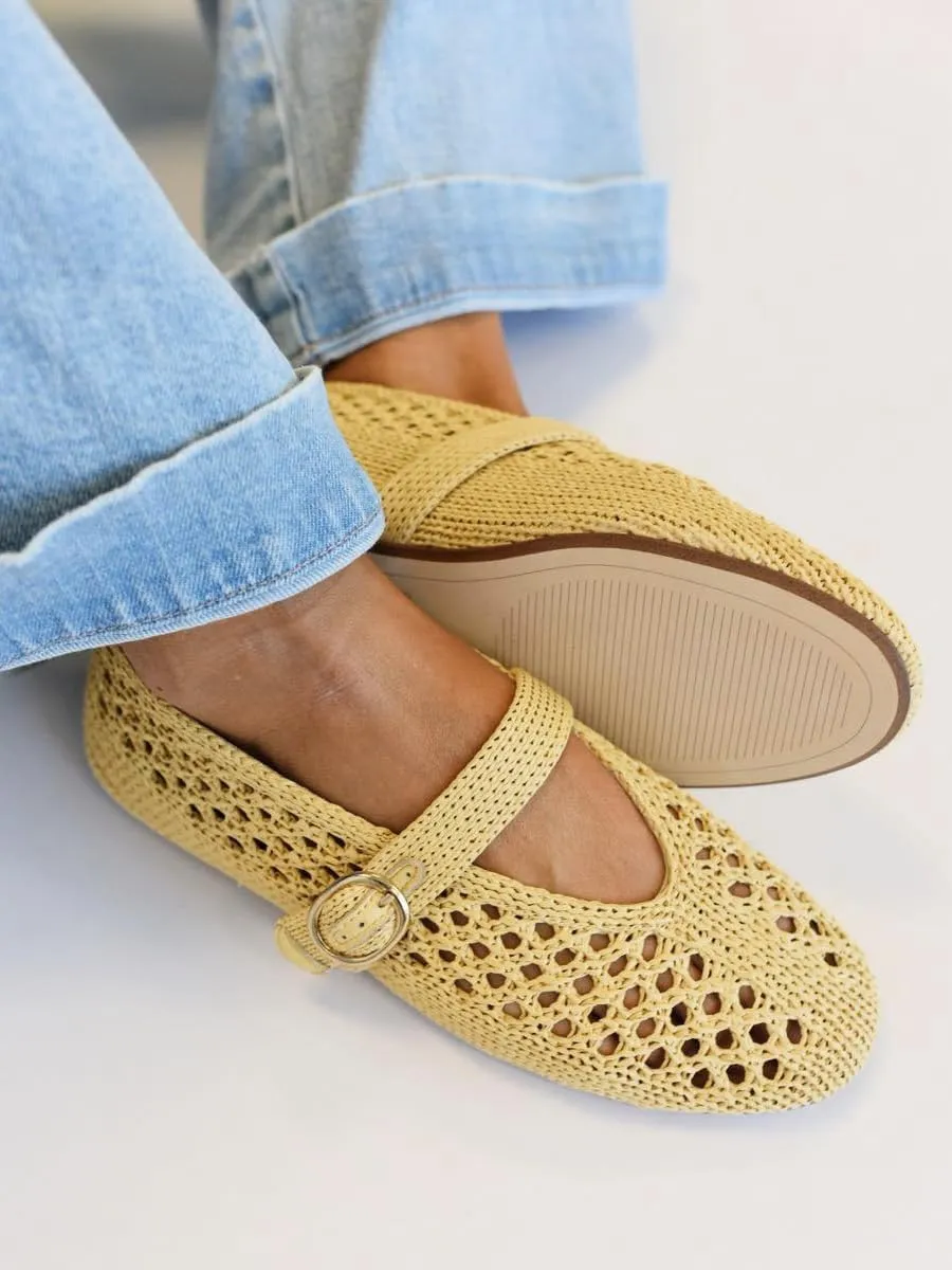 Mesh Ballet Flats for Women Round Toe Sandals Mary Jane Flats