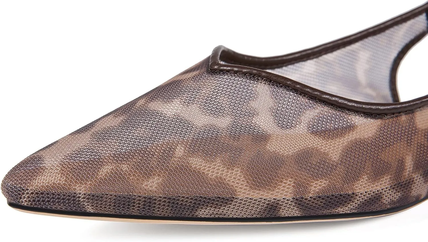 Mesh Slingback Ballet Flats Shoes for Women Pointed Toe Slip On Low Heels Casual Work Comfortable Soft