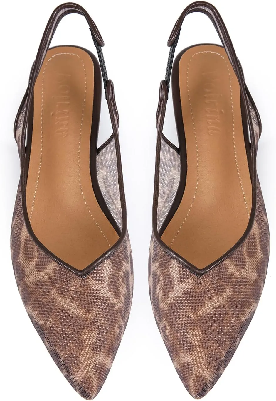 Mesh Slingback Ballet Flats Shoes for Women Pointed Toe Slip On Low Heels Casual Work Comfortable Soft