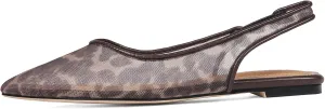 Mesh Slingback Ballet Flats Shoes for Women Pointed Toe Slip On Low Heels Casual Work Comfortable Soft
