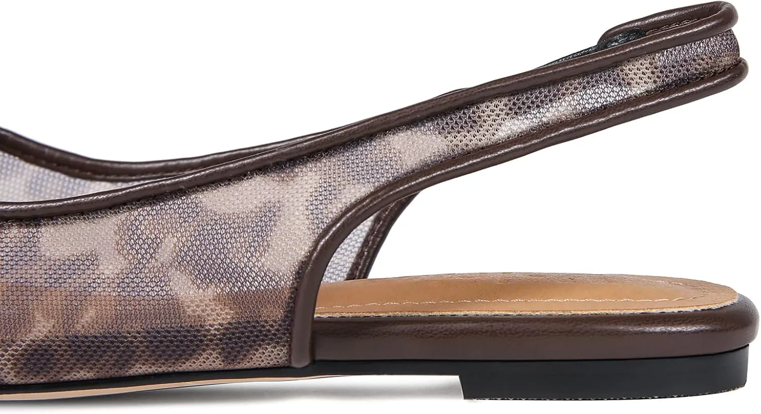 Mesh Slingback Ballet Flats Shoes for Women Pointed Toe Slip On Low Heels Casual Work Comfortable Soft
