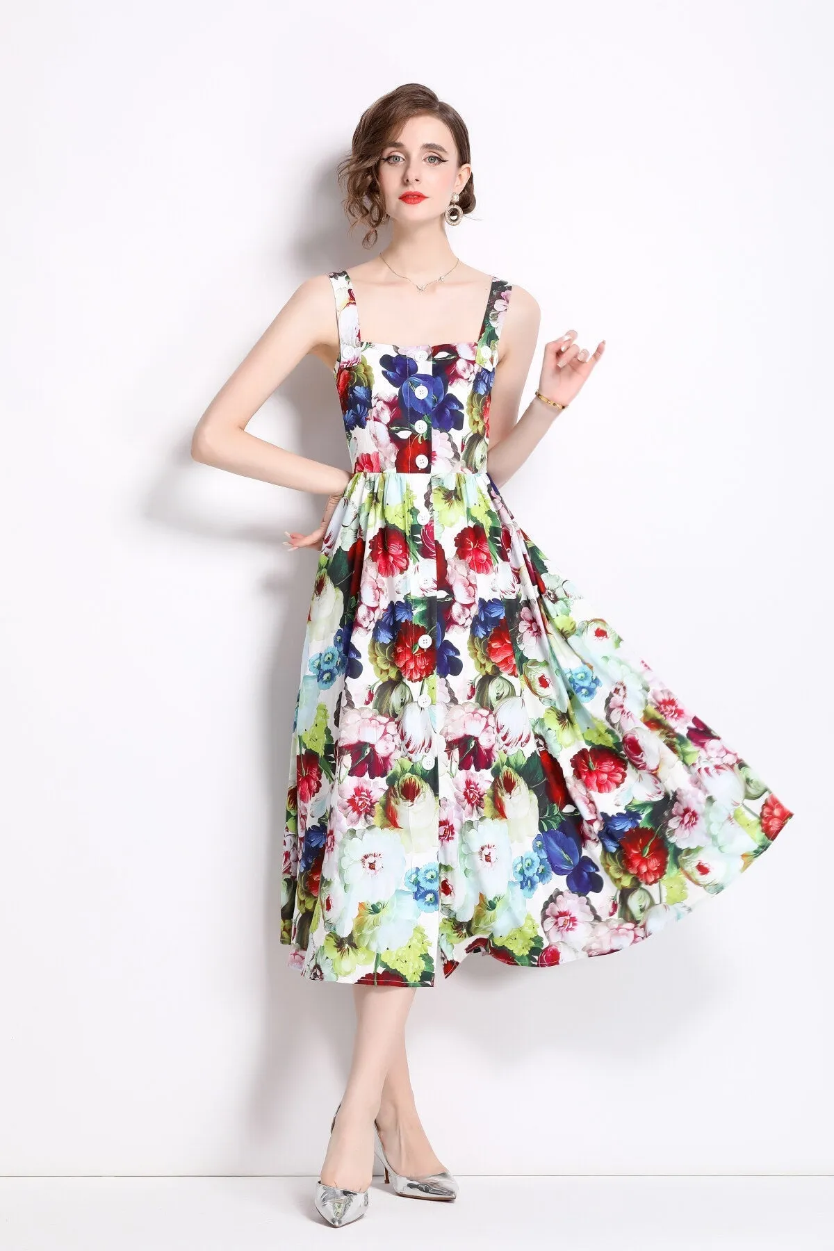Midi Durable Carnival Trackable Flared Thick Dress Strap