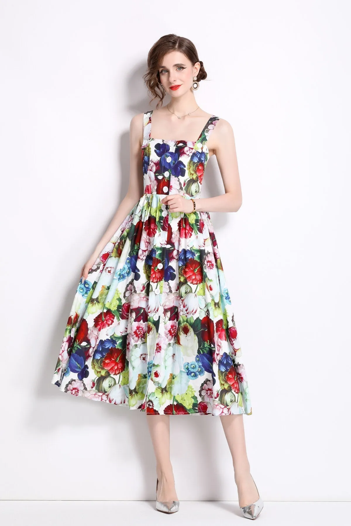 Midi Durable Carnival Trackable Flared Thick Dress Strap