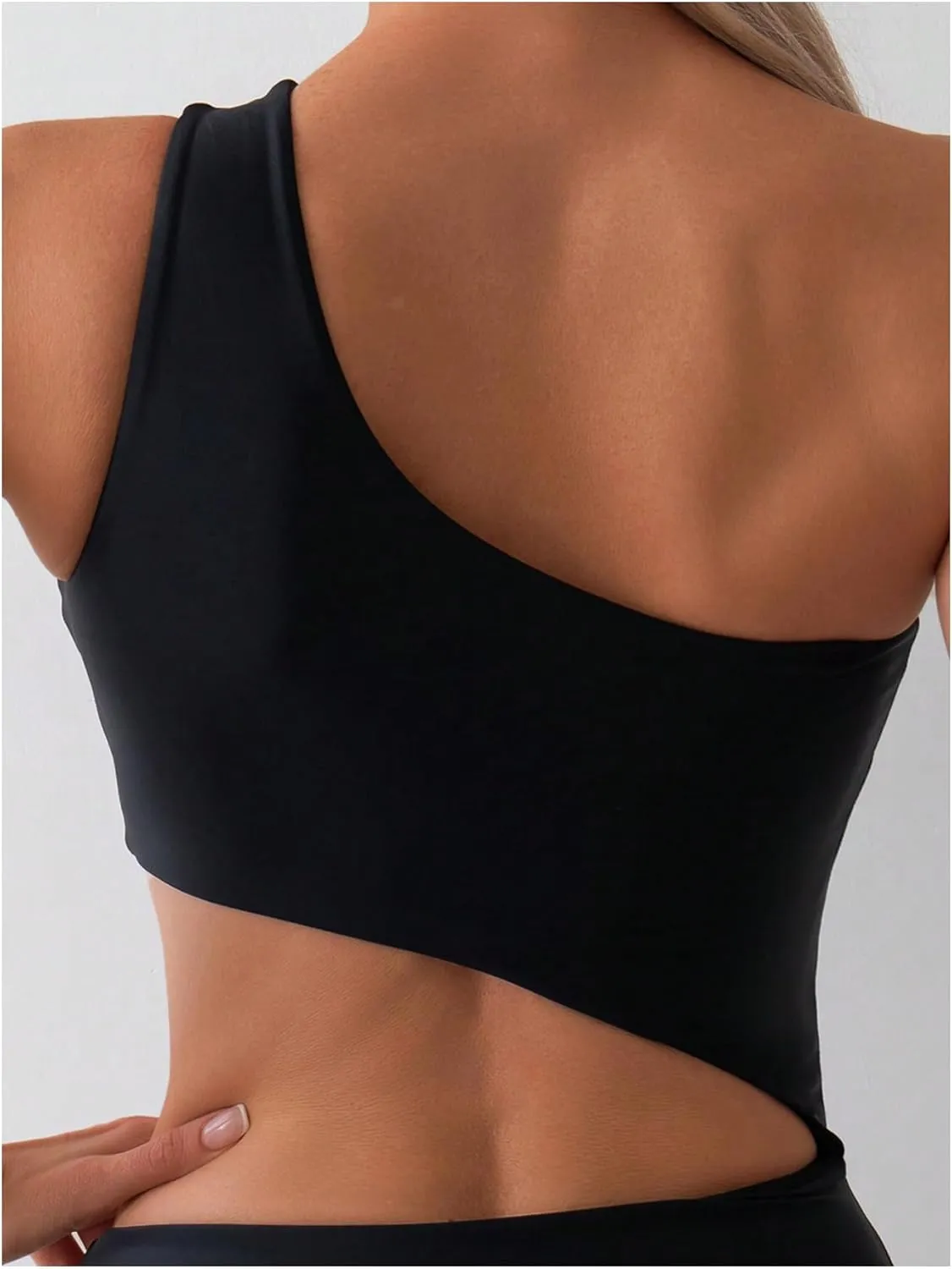 Milumia Women's Cut Out One Piece Swimsuit One Shoulder Sleeveless Wireless Bathing Suits
