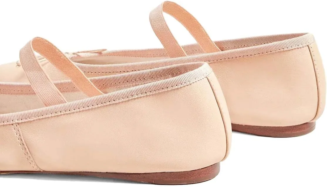 miss left Women Girls Adorable Closed Round Toe Mary Jane Flats Bowknot Elastic Strap Comfortable Dancing Ballet Shoes Size 4-16 US