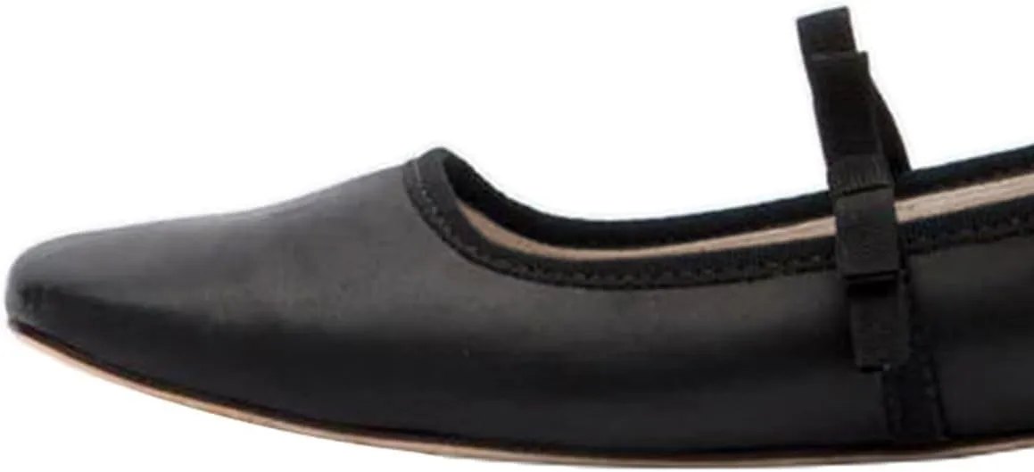 miss left Women Lovely Single Elastic Strap Flat Mary Janes Square Toe Comfortable Office Party Dress Shoes Size 4-16 US