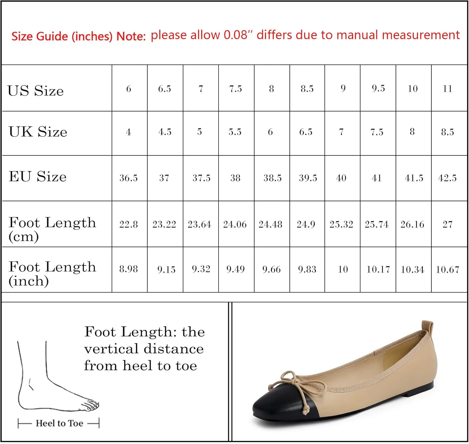 Modatope Ballet Flats with Bow Ballerina Closed Square Toe Slip on Bowknot Flats Shoes for Women Dressy