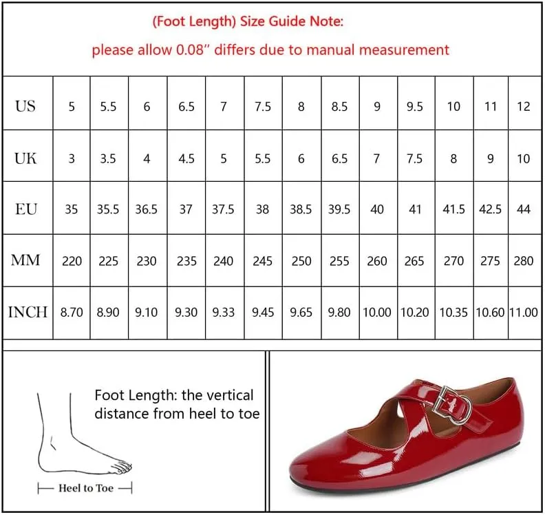 Modatope Womens Flats Shoes Ballet Flats Closed Round Toe Mary Jane Shoes for Women -Lightweight/Soft