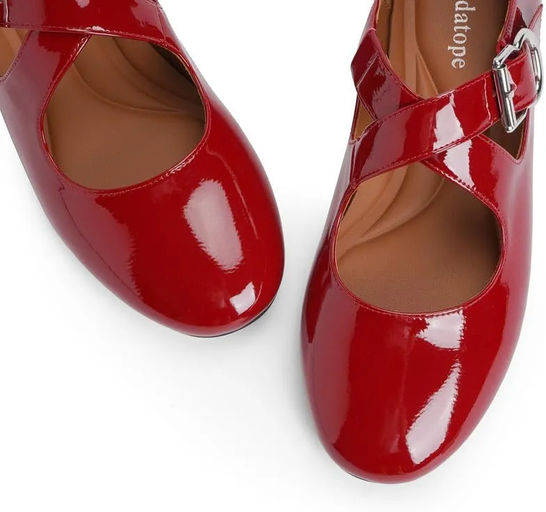 Modatope Womens Flats Shoes Ballet Flats Closed Round Toe Mary Jane Shoes for Women -Lightweight/Soft
