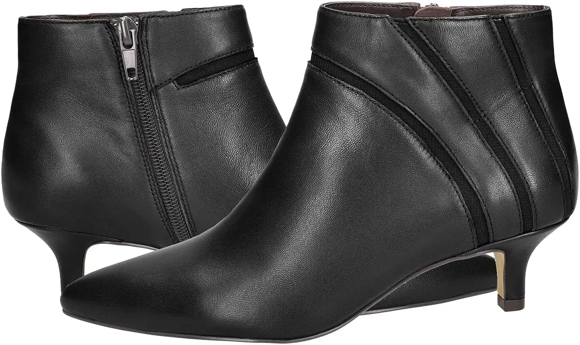MOOMMO Women Low Kitten Heel Suede Ankle Boots Bow Pointed Closed Toe Zipper Chelsea Boots 2" Heels Buckle Strap Faux Suede Boot Zip Up Short Dress Booties Fall Office Wedding Comfy Cute 4-11 M US