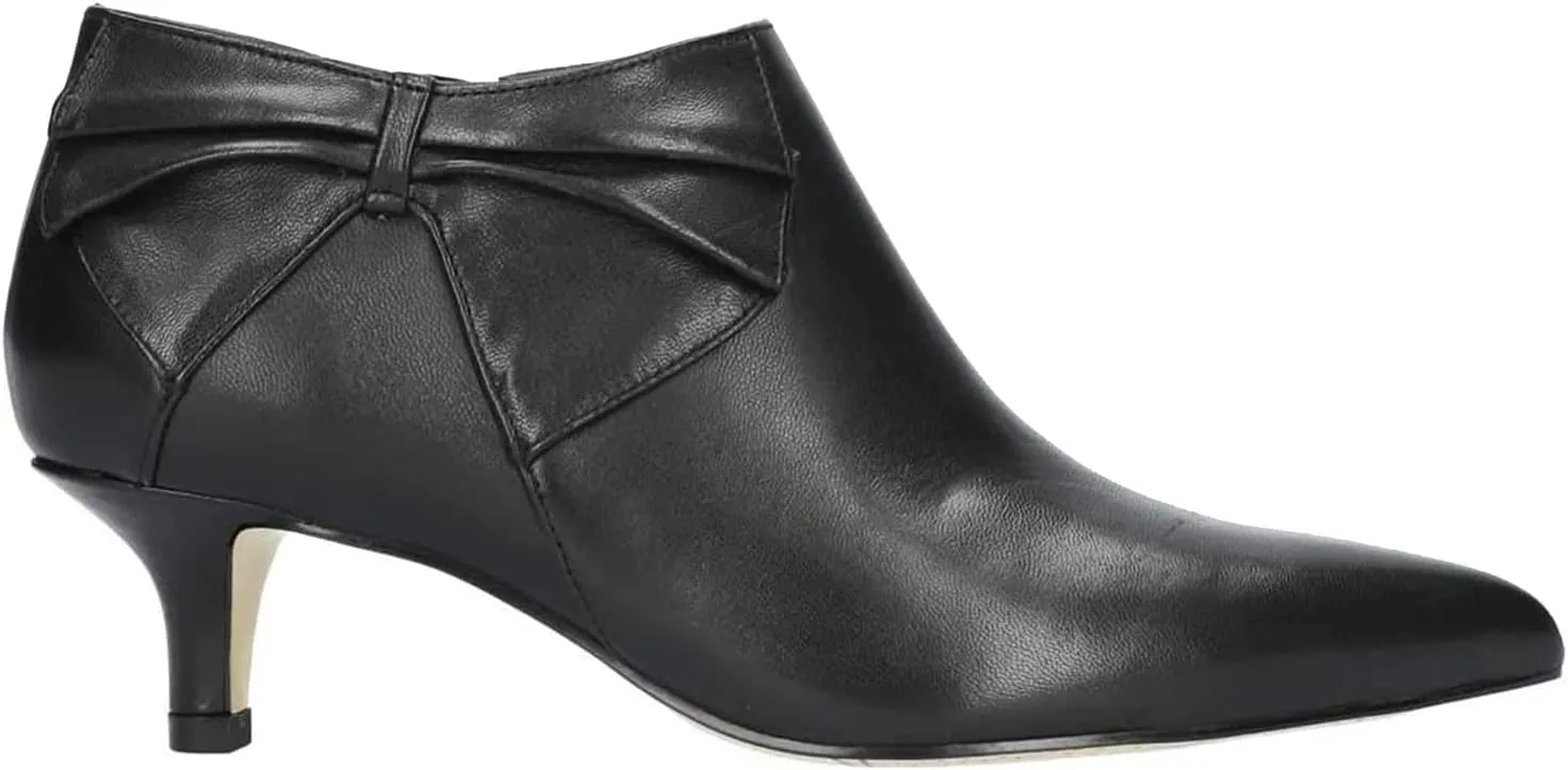 MOOMMO Women Low Kitten Heel Suede Ankle Boots Bow Pointed Closed Toe Zipper Chelsea Boots 2" Heels Buckle Strap Faux Suede Boot Zip Up Short Dress Booties Fall Office Wedding Comfy Cute 4-11 M US