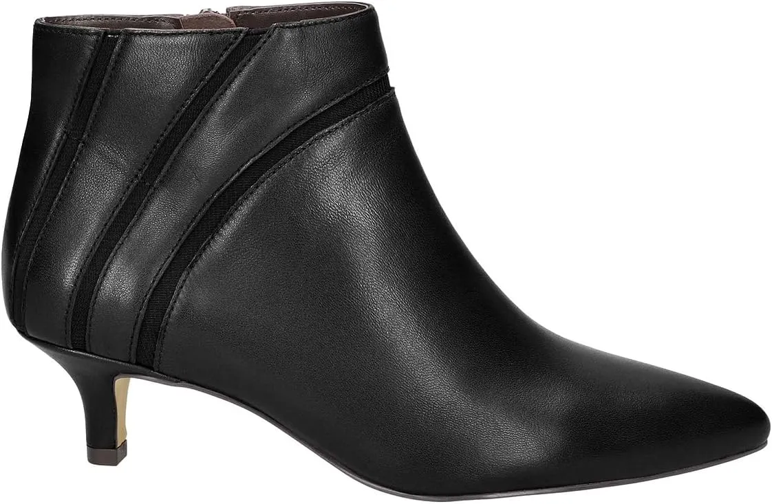 MOOMMO Women Low Kitten Heel Suede Ankle Boots Bow Pointed Closed Toe Zipper Chelsea Boots 2" Heels Buckle Strap Faux Suede Boot Zip Up Short Dress Booties Fall Office Wedding Comfy Cute 4-11 M US