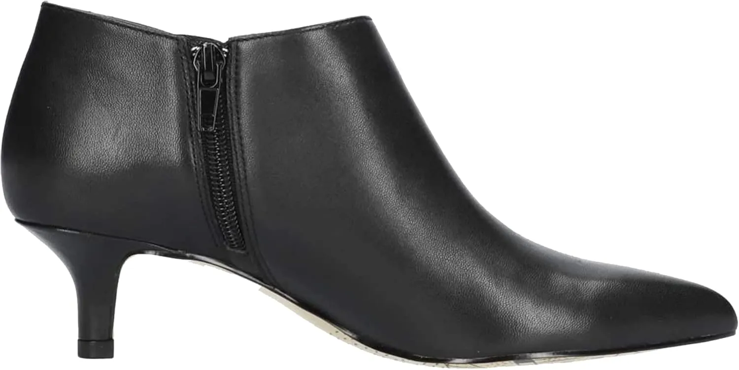 MOOMMO Women Low Kitten Heel Suede Ankle Boots Bow Pointed Closed Toe Zipper Chelsea Boots 2" Heels Buckle Strap Faux Suede Boot Zip Up Short Dress Booties Fall Office Wedding Comfy Cute 4-11 M US