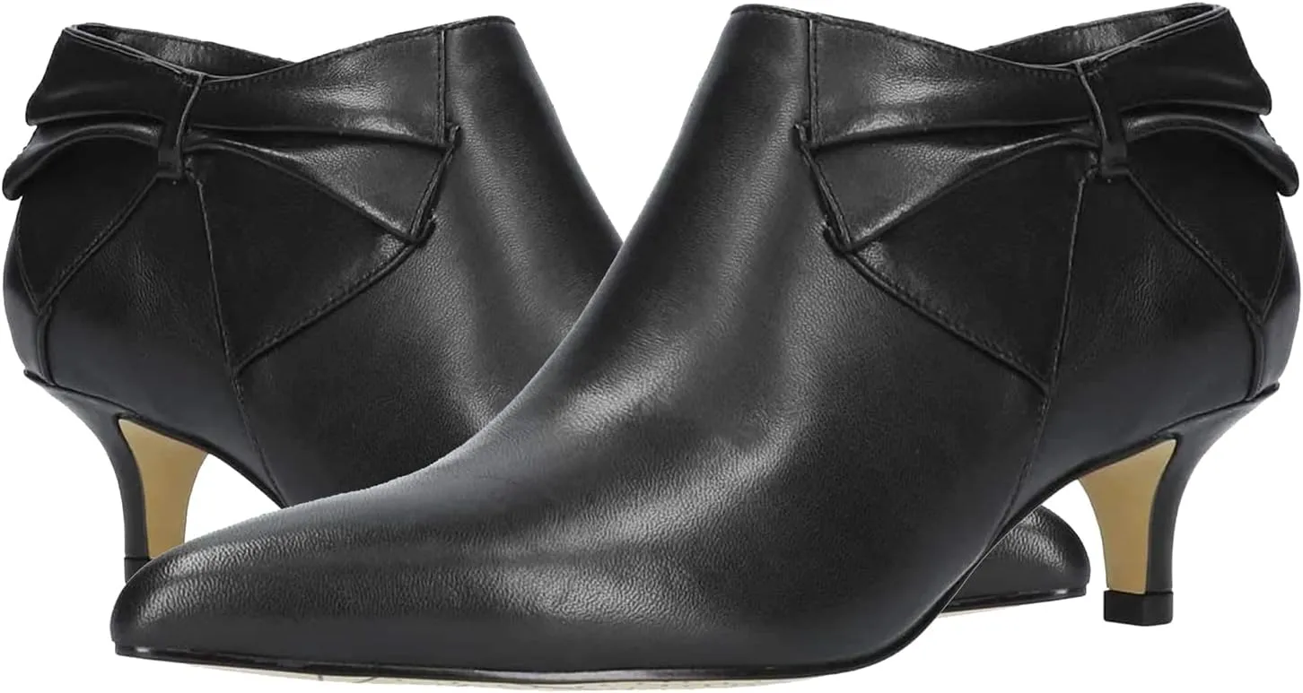 MOOMMO Women Low Kitten Heel Suede Ankle Boots Bow Pointed Closed Toe Zipper Chelsea Boots 2" Heels Buckle Strap Faux Suede Boot Zip Up Short Dress Booties Fall Office Wedding Comfy Cute 4-11 M US
