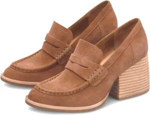 MOOMMO Women's Chunky Platform Loafers Pumps Round Closed Toe Slip On Penny Loafers Suede Block High Heels Oxford Shoes Formal Classic Thick Heel Dress Loafer Office Ladies Vintage Comfort 4-11 M US
