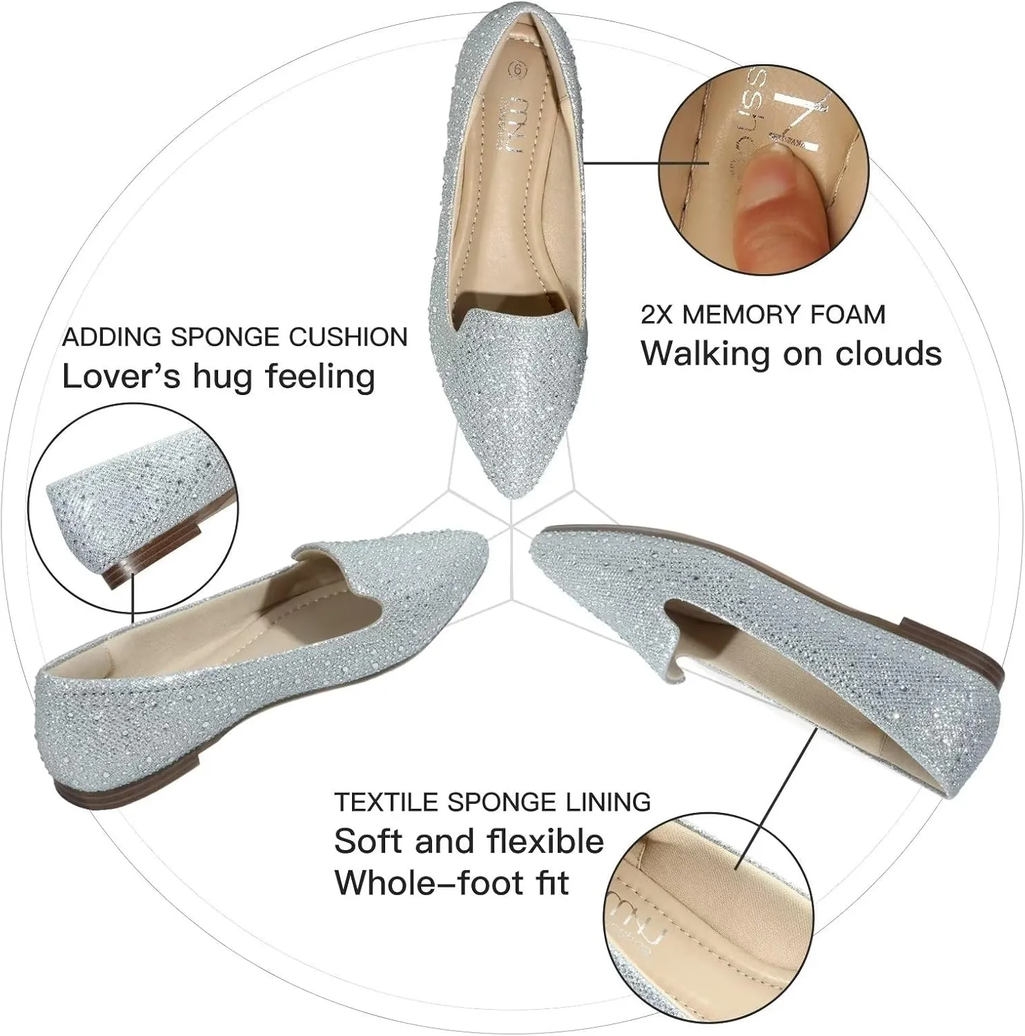 MUSSHOE Flat Shoes Women Comfortable Slip on Women's Flats