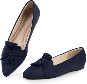 MUSSHOE Women's Flats Dressy Pointed Toe Comfortable Bowknot Ballet Flats Shoes