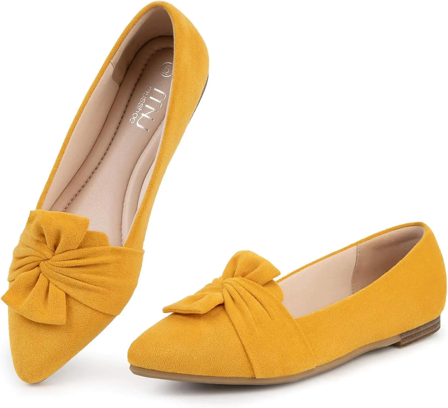 MUSSHOE Women's Flats Dressy Pointed Toe Comfortable Bowknot Ballet Flats Shoes