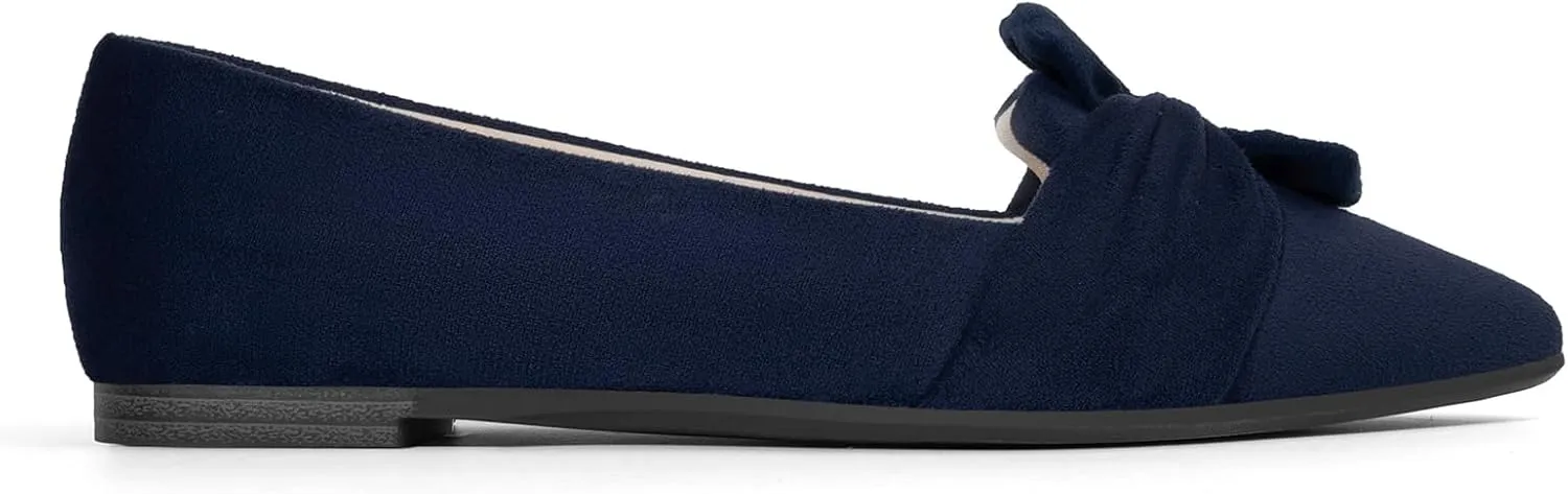 MUSSHOE Women's Flats Dressy Pointed Toe Comfortable Bowknot Ballet Flats Shoes