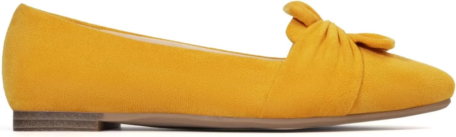 MUSSHOE Women's Flats Dressy Pointed Toe Comfortable Bowknot Ballet Flats Shoes