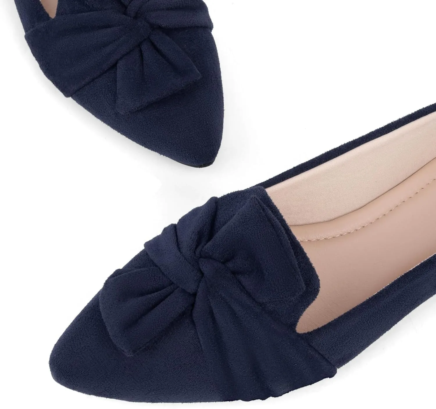 MUSSHOE Women's Flats Dressy Pointed Toe Comfortable Bowknot Ballet Flats Shoes