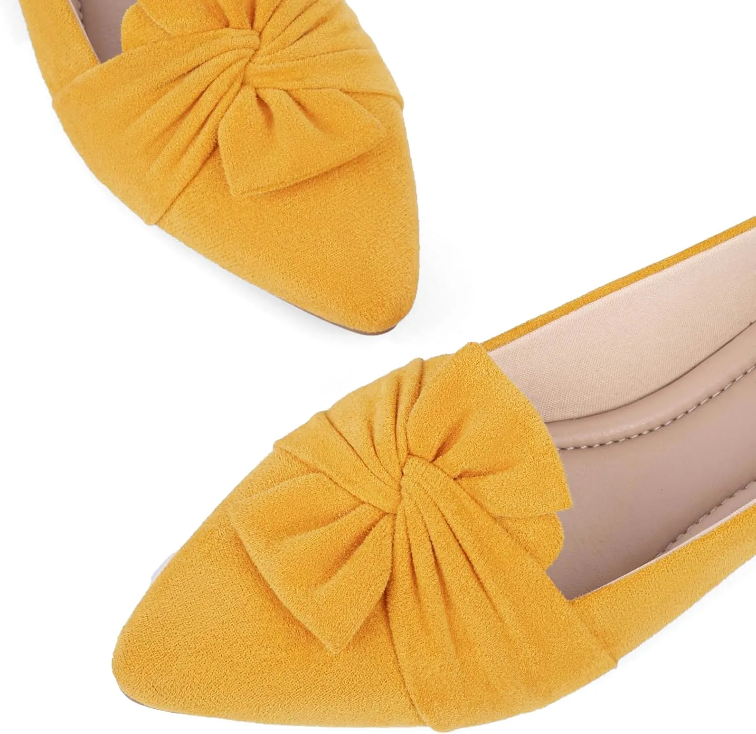 MUSSHOE Women's Flats Dressy Pointed Toe Comfortable Bowknot Ballet Flats Shoes