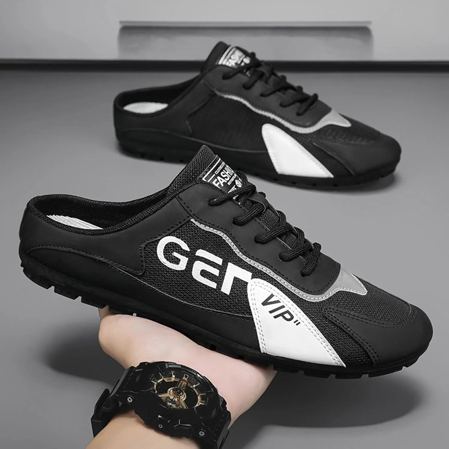 New Men's Shoes Trend Versatile Casual Shoes Lazy Man Half Slipperboard Shoes Shoes Male Loafer Shoes Men Casual Shoes