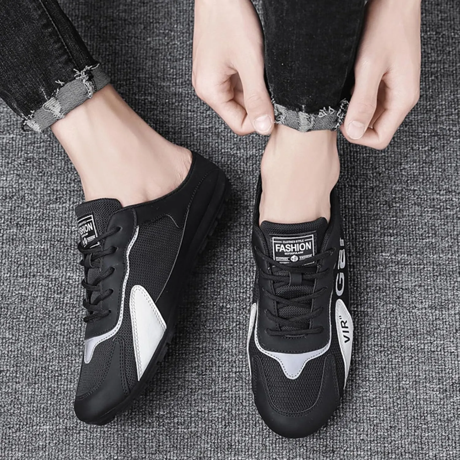 New Men's Shoes Trend Versatile Casual Shoes Lazy Man Half Slipperboard Shoes Shoes Male Loafer Shoes Men Casual Shoes