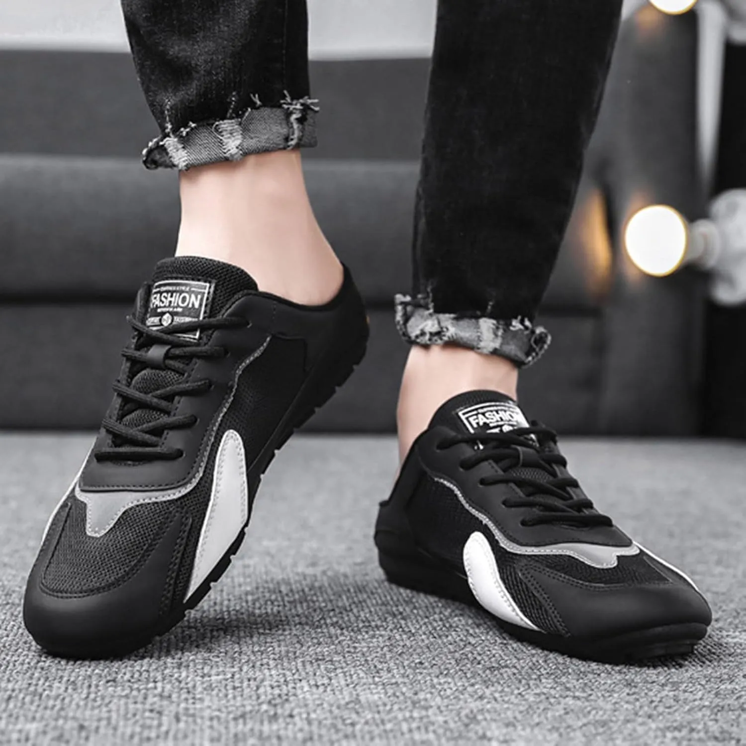 New Men's Shoes Trend Versatile Casual Shoes Lazy Man Half Slipperboard Shoes Shoes Male Loafer Shoes Men Casual Shoes