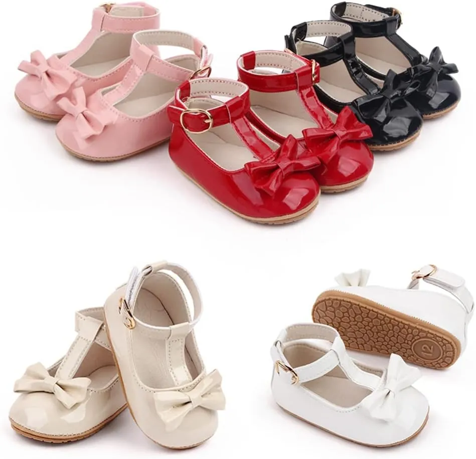OAISNIT Baby Girl Shoes Mary Jane Flats Anti-Slip Princess Wedding Dress Infant Girl Soft Lightweight Crib Shoes