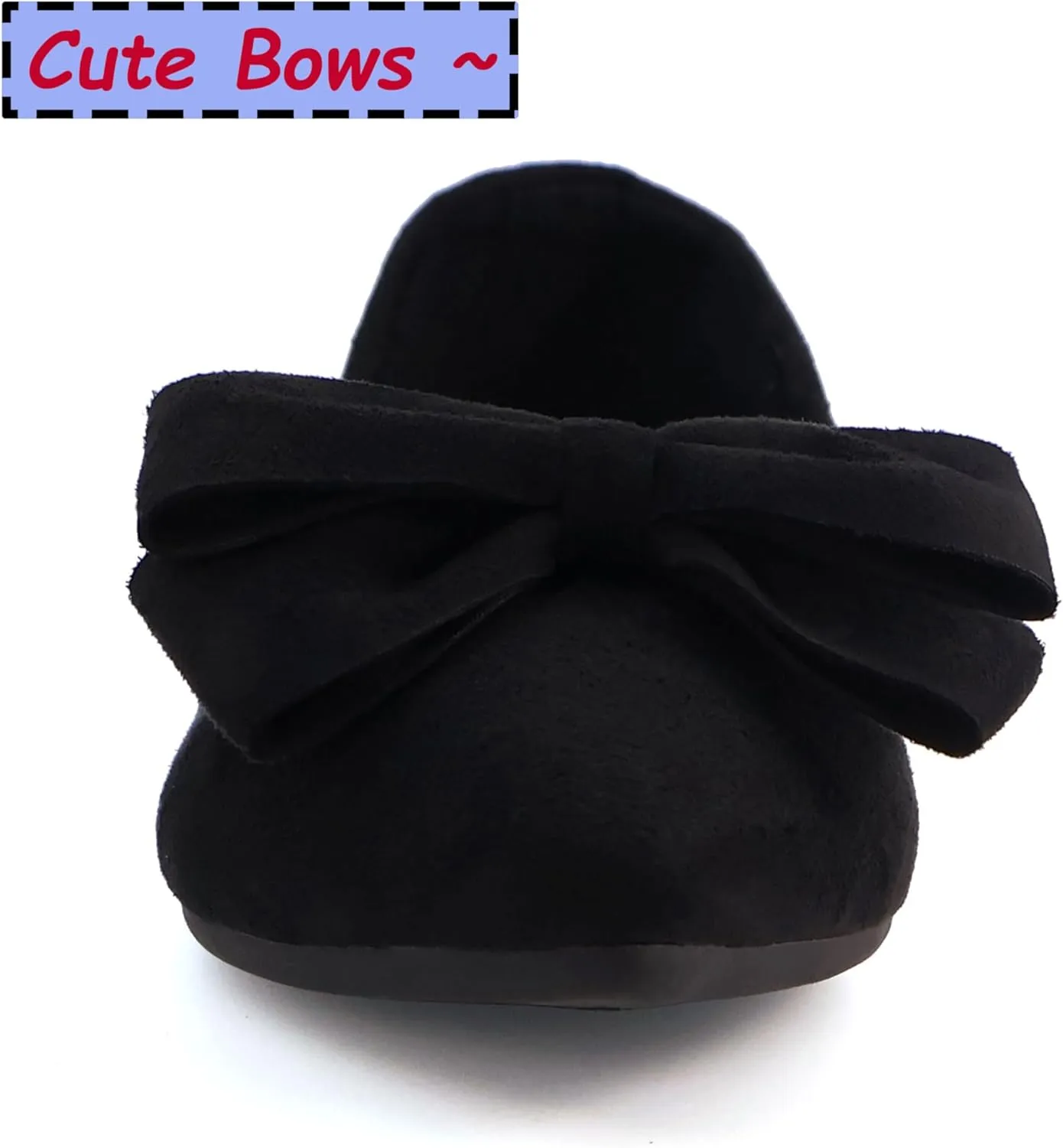 ODORHEISAYO Women's Dress Shoes for Women Office Shoes, Suede Ballet Flats Shoes Dressy, Casual Bows Flats for Women, Soft Slip ons Womens Shoes Dressy for Holiday Wedding Work Party