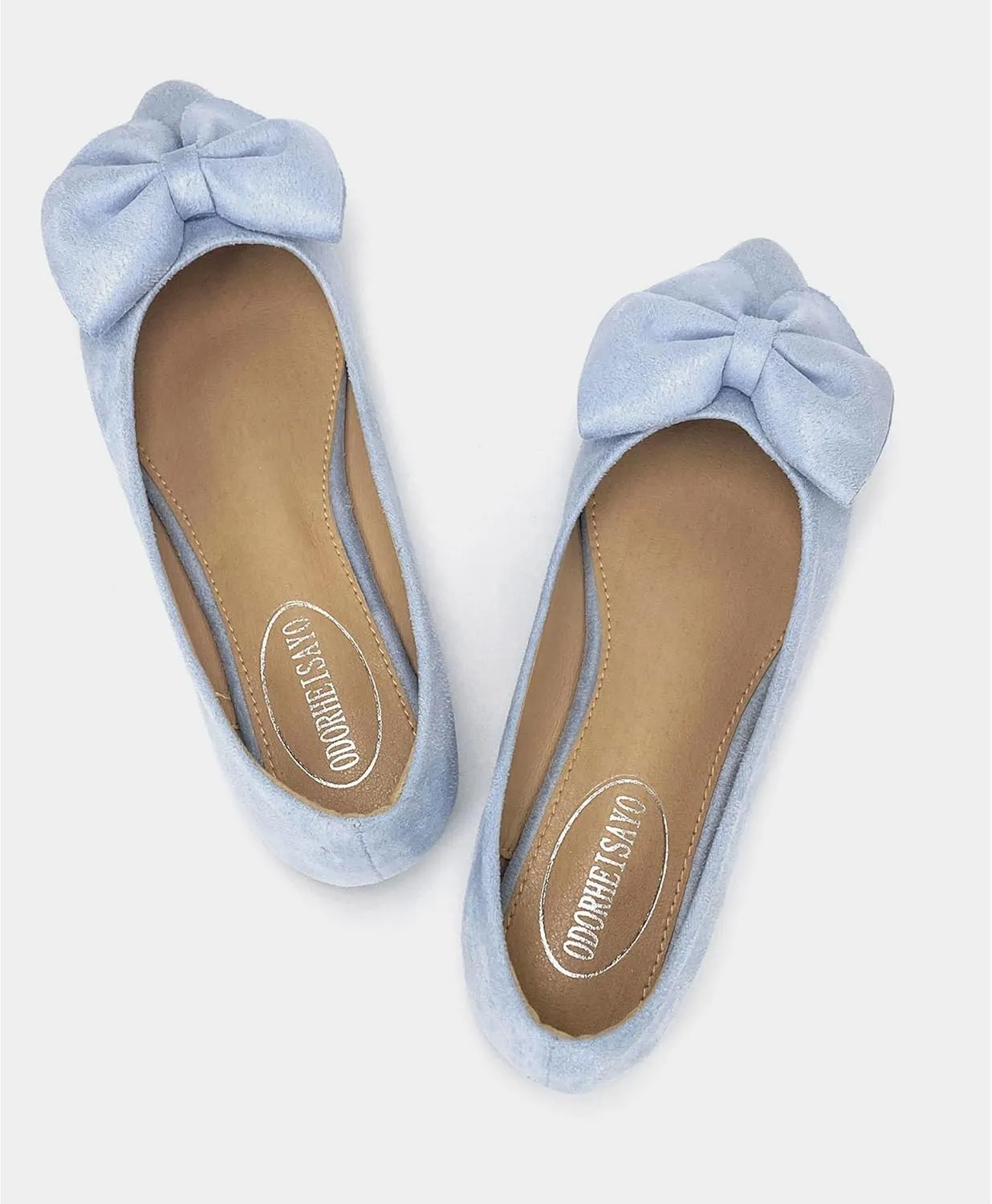 ODORHEISAYO Women's Dress Shoes for Women Office Shoes, Suede Ballet Flats Shoes Dressy, Casual Bows Flats for Women, Soft Slip ons Womens Shoes Dressy for Holiday Wedding Work Party