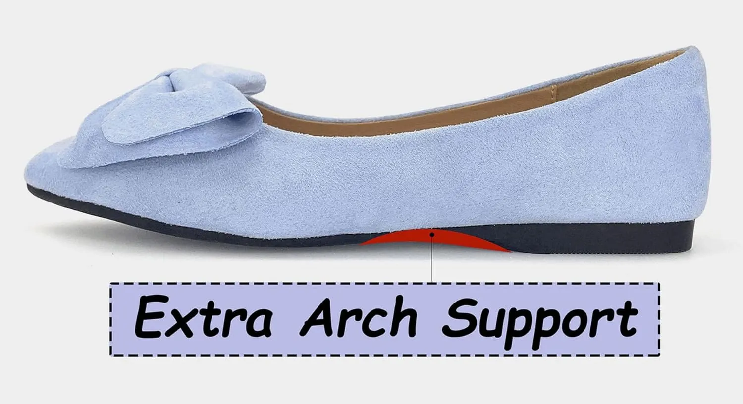 ODORHEISAYO Women's Dress Shoes for Women Office Shoes, Suede Ballet Flats Shoes Dressy, Casual Bows Flats for Women, Soft Slip ons Womens Shoes Dressy for Holiday Wedding Work Party