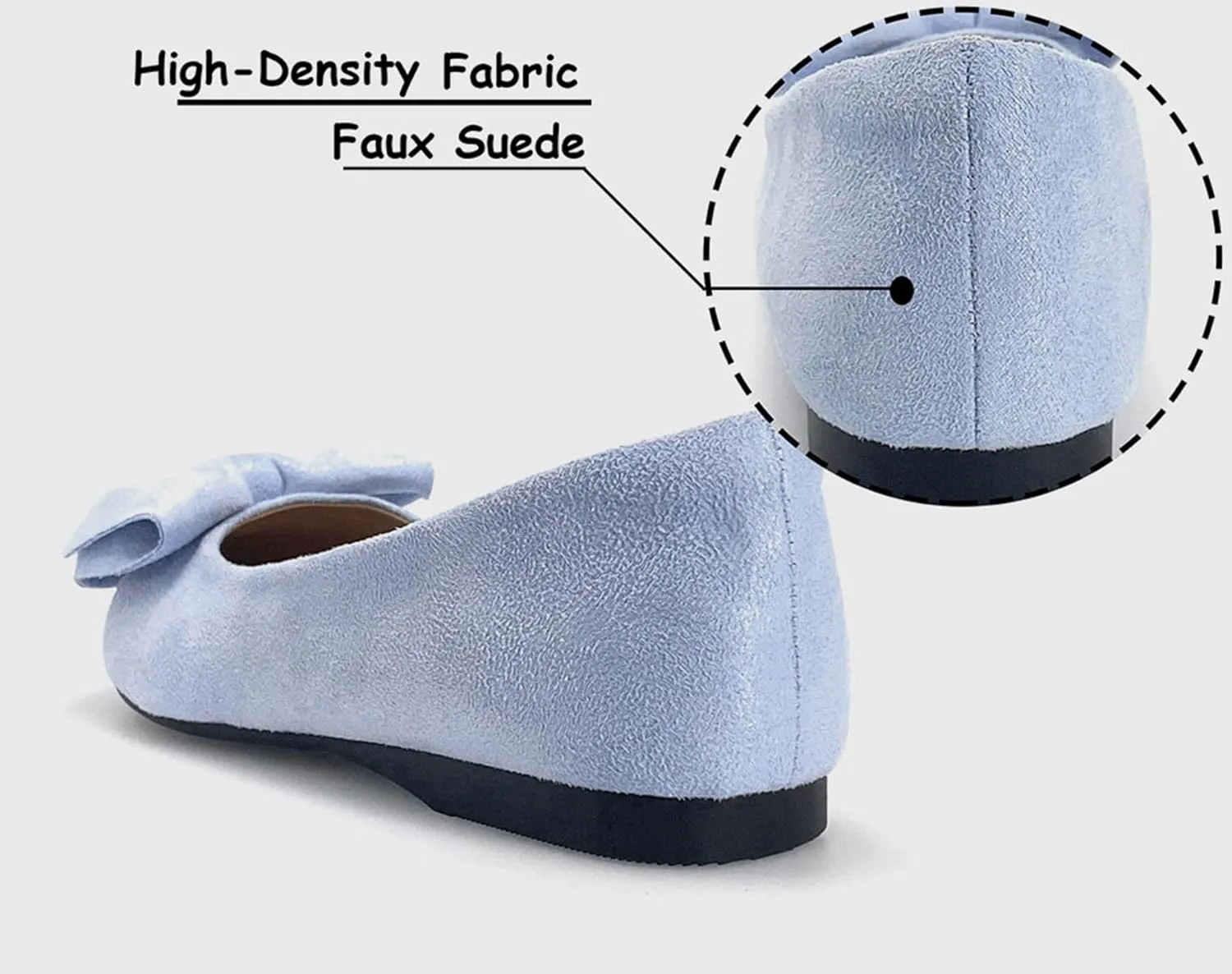 ODORHEISAYO Women's Dress Shoes for Women Office Shoes, Suede Ballet Flats Shoes Dressy, Casual Bows Flats for Women, Soft Slip ons Womens Shoes Dressy for Holiday Wedding Work Party