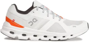 On Men's Cloudrunner Sneakers, Undyed-White/Flame, 12 Medium US